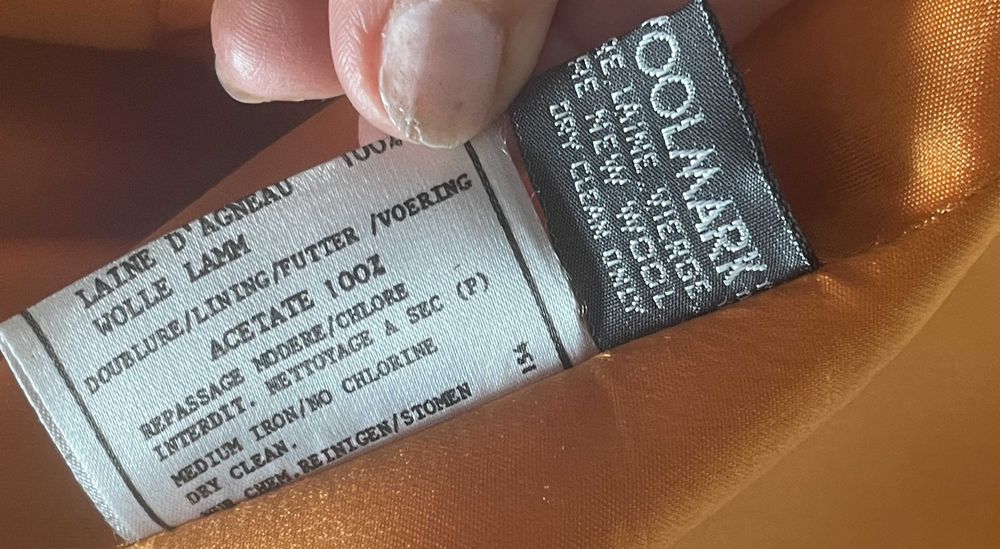 Casaco comprido marca luxo Electre, Paris, 100% lamb's wool