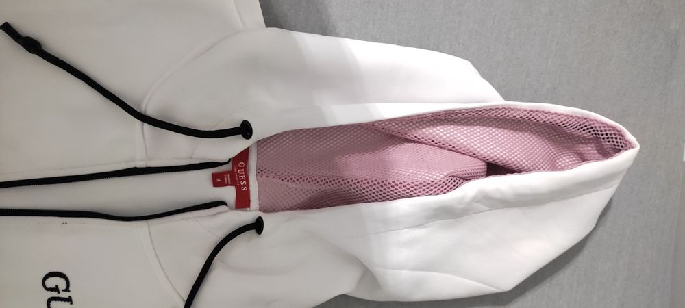 Biała bluza rozpinana z kapturem Gucci