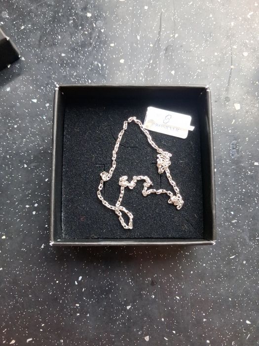 Łańcuszek ze srebra ankier diamentowany AD050 używany 50cm jak Nowy