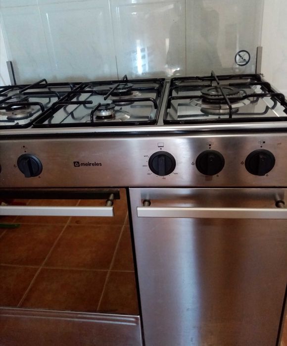 Fogão inox 4 bicos a gás - marca Meireles