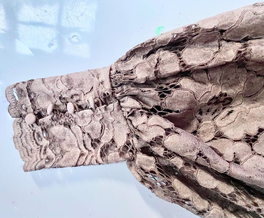 Zara bluza, top z KRONKĄ NOWA z bufiastymi rękawami