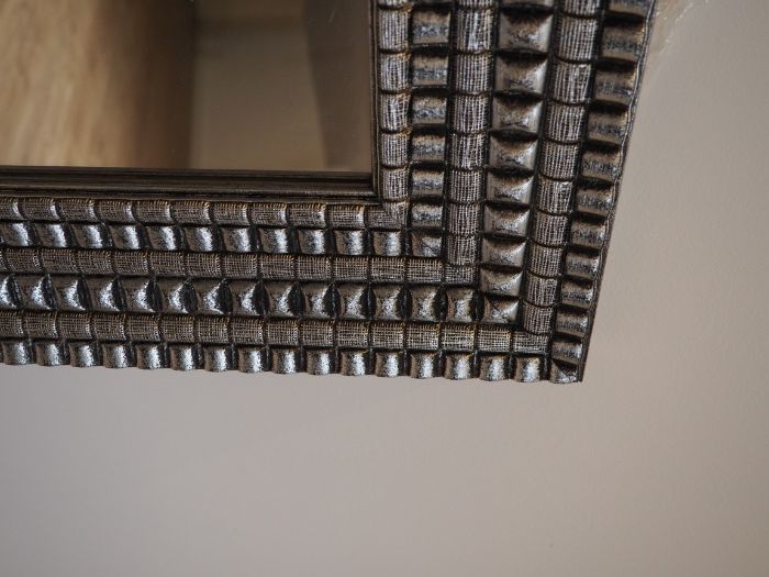 Espelho decorativo prateado 112 x 75 cm