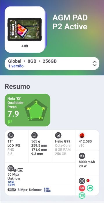 Tablet AGM Pad P2 Active 4G (Novo) tablet antichoque