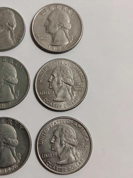 10 moedas diversas de moedas Americanas
