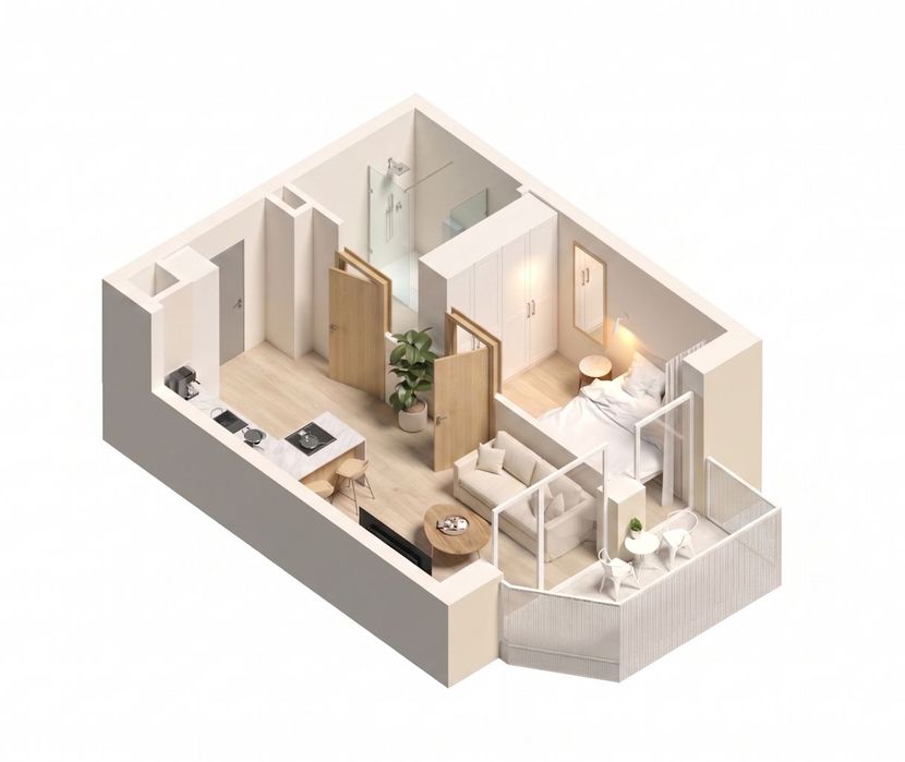 2pokojowe 35 m² | balkon 5 m² | 1 piętro | ZAKOŃCZENIE BUDOWY 2027 r.