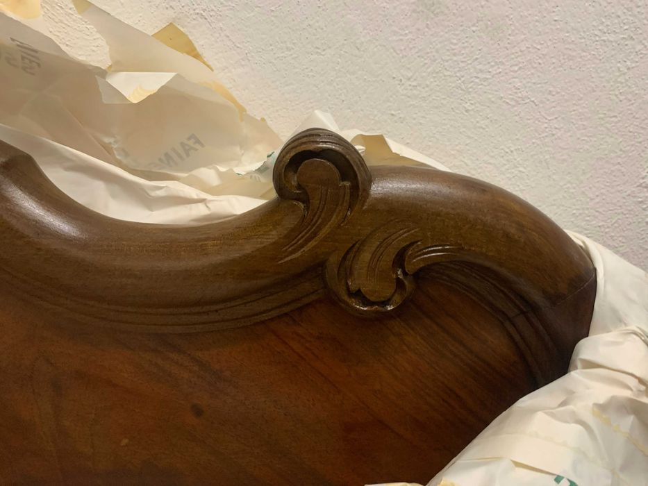 Cama solteiro, antiga, estilo Rococó