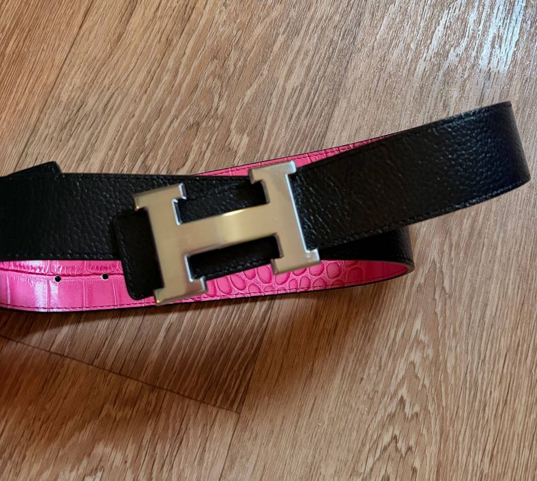 Двусторонній кожаний ремень Hermes