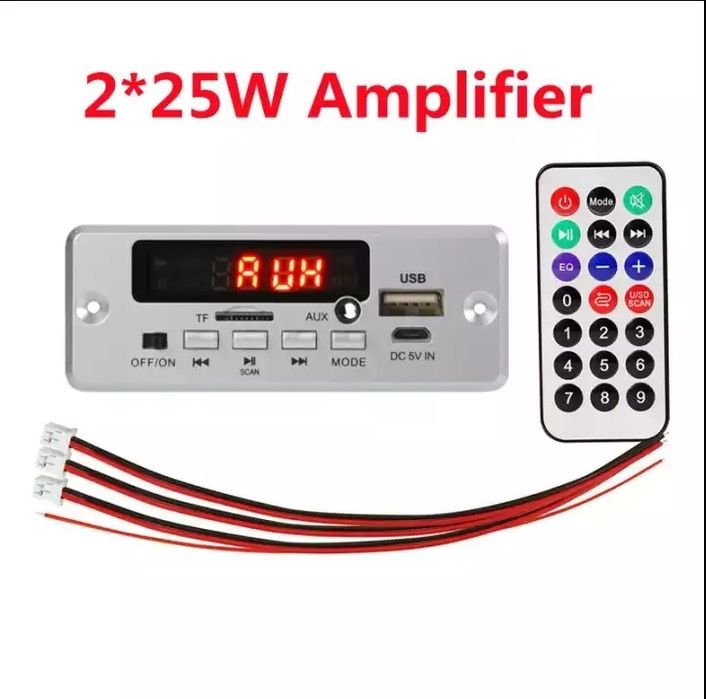 Блютуз панель 2*25 Вт підсилювач Bluetooth 5,0 mp3 плеер, TF, USB AUX,