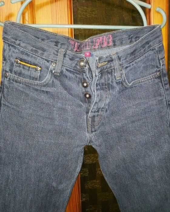 Джинсы женские "denim co" деми на пуговицах, s, w30, l32, серые