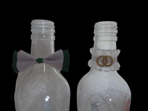 Zawieszki na alkohol wódkę muszki na gumce 80 szt. zielono-białe