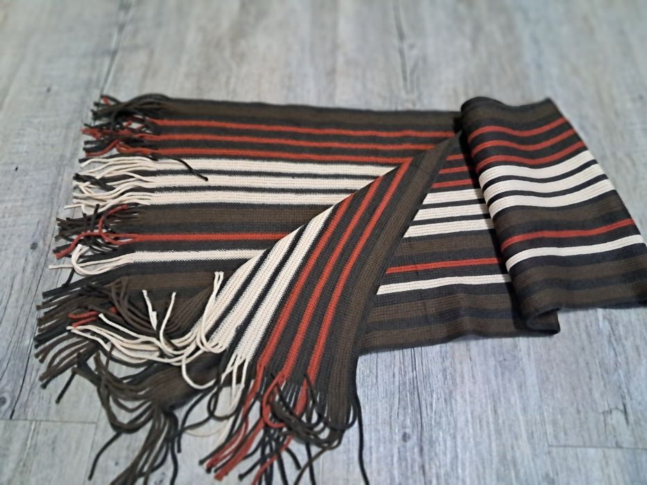 Męski szalik rudo brązowy