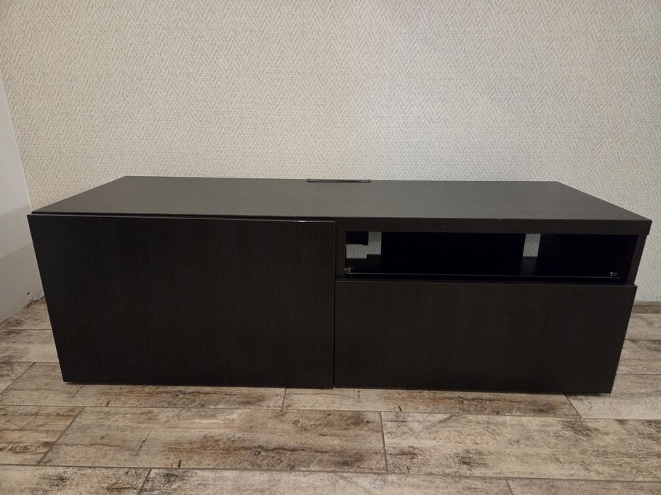 IKEA BESTA szafka RTV pod tv 120x42x38 CZARNO-BRĄZ