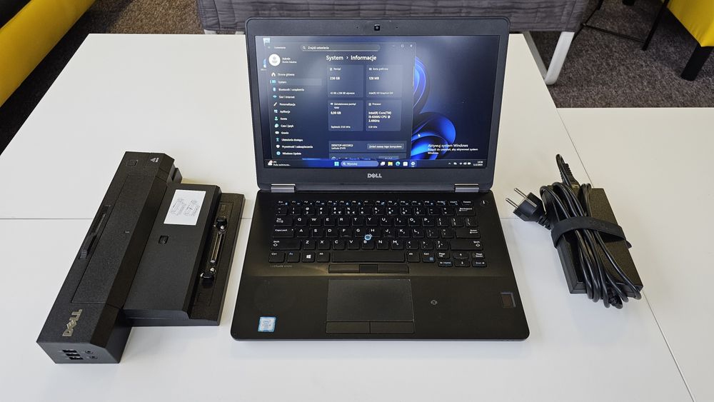 Laptop Dell Latitude E7470 + Stacja dokująca PRO2X + Zasilacz 130W
