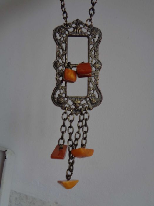 весільна етнічна прикраса Сакта бурштин Балтія 7см