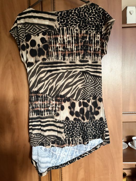 Tunika damska BC Best Connections 36 animal print patchwork asymetryczna