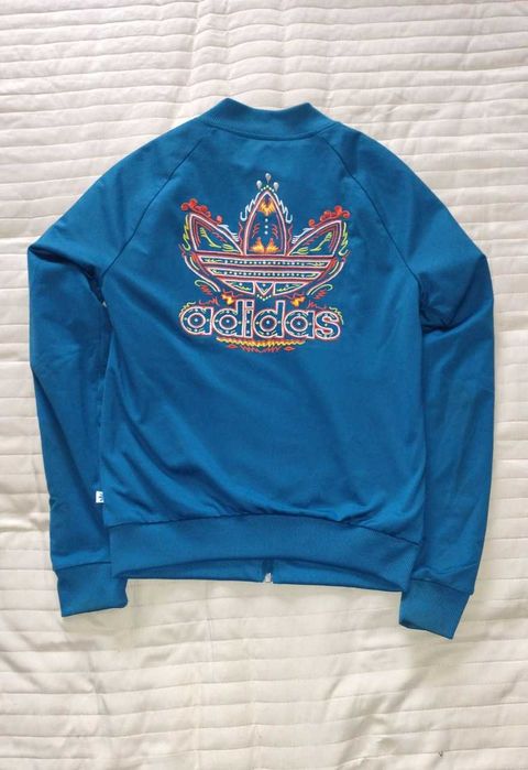 Bluza adidas haftowane logo crewneck vintage retro trefiol 3 stripes