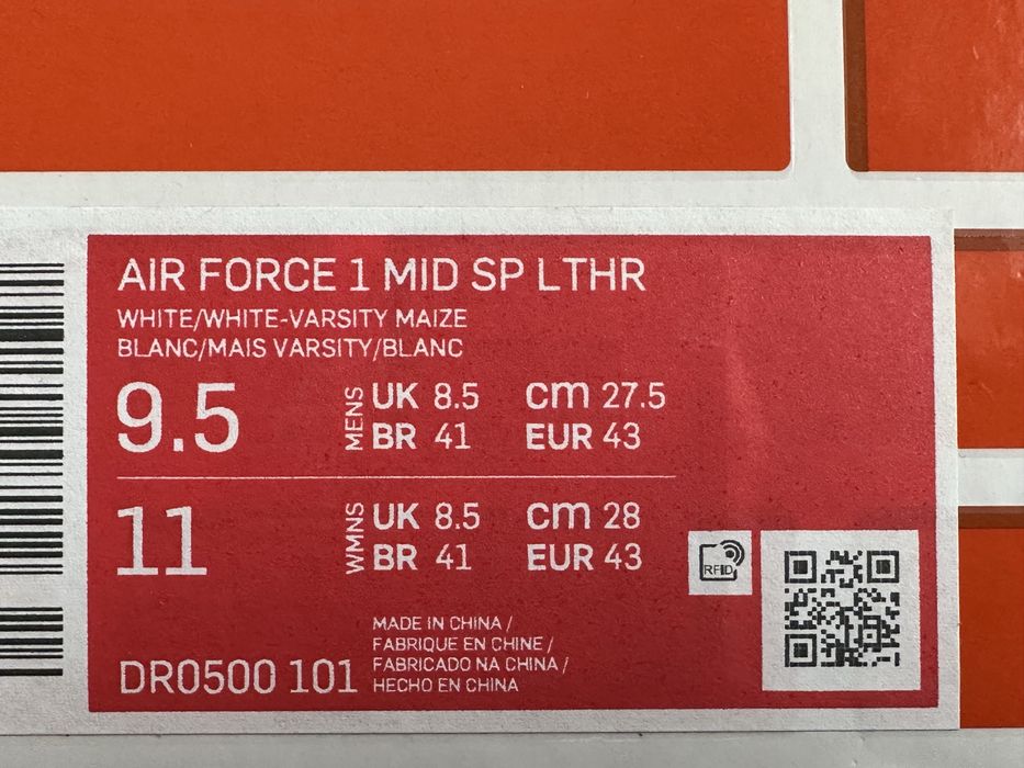 Nike Air Force 1 Mid Off-White Varsity Maize