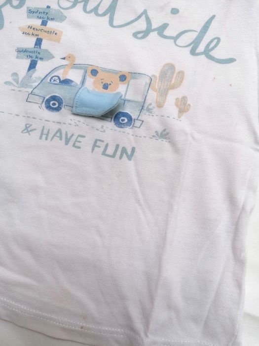 T-shirt Branca "Go outside" de Bebé