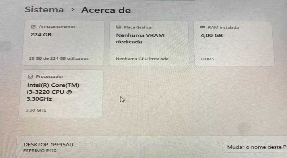 PC Fujitsu i3 + SSD – Rápido, Barato e Pronto a Usar!