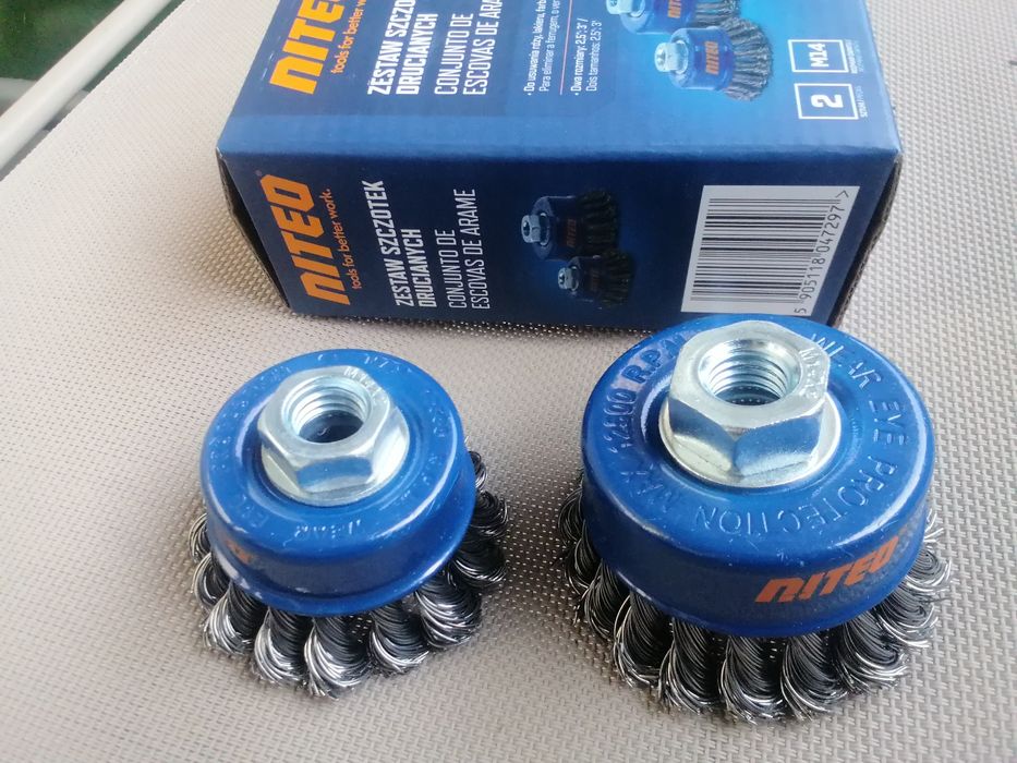 Zestaw szczotek drucianyvch do szlifierki kątowej Nowe