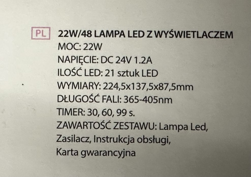 NEONAIL Lampa LED 22W/48 z wyświetlaczem