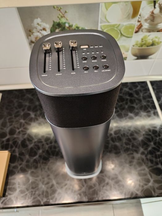 Потужна Bluetooth колонка вежа Abramtek E500 200W Hi-Fi акустика з еквалайзером, HDMI ARC, AUX, USB та об'ємним звуком 360