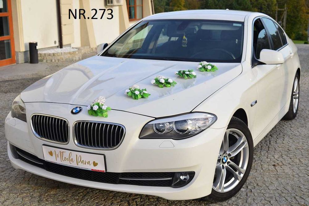 Dekoracja na samochód do ślubu.SERCA WIKLINOWE.Ozdoby auta 273