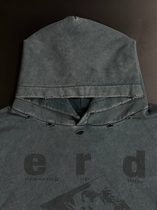 Темна кофта E.R.D зеленоватого цвета с принтом С М Л ХЛ  hoodie всесезонная
