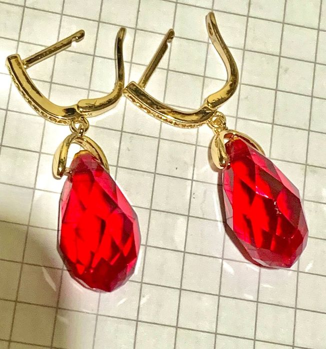 Серьги капли , ювелирное цветное стекло