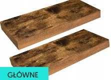 Zestaw 2 półek ściennych industrialnych 80x20x3,8cm