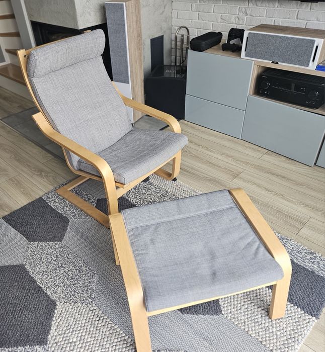 Fotel i podnóżek Ikea Poang