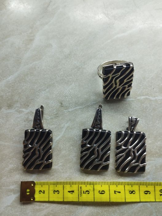 Кольцо и серьги ,подвес серебро