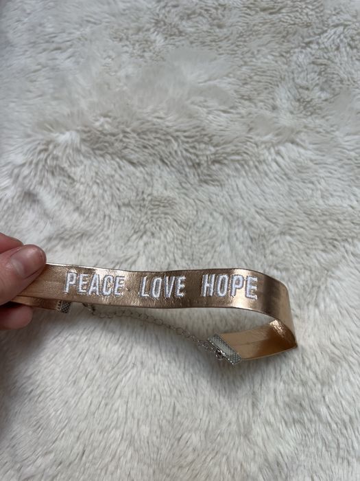Naszyjnik choker Peace Love Hope napis alternative aesthetic grunge 20