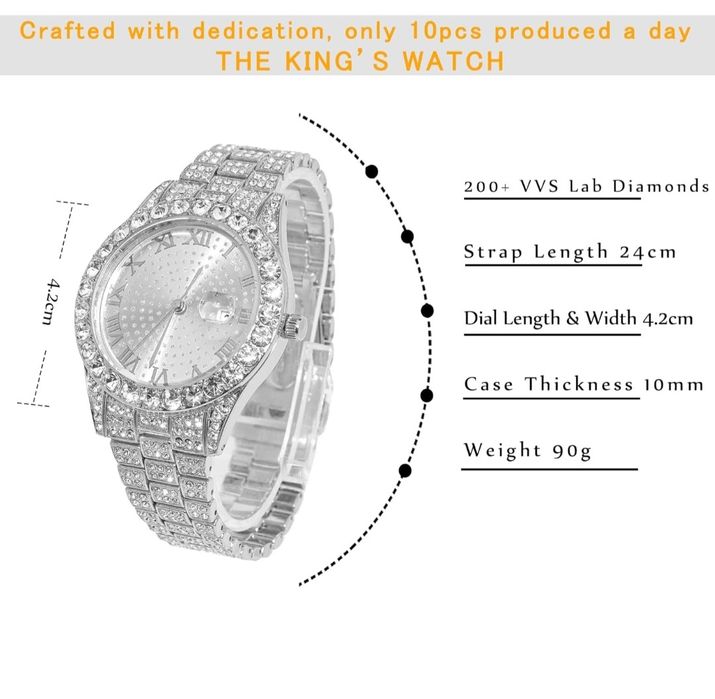 Halukakah Męski zegarek srebrny