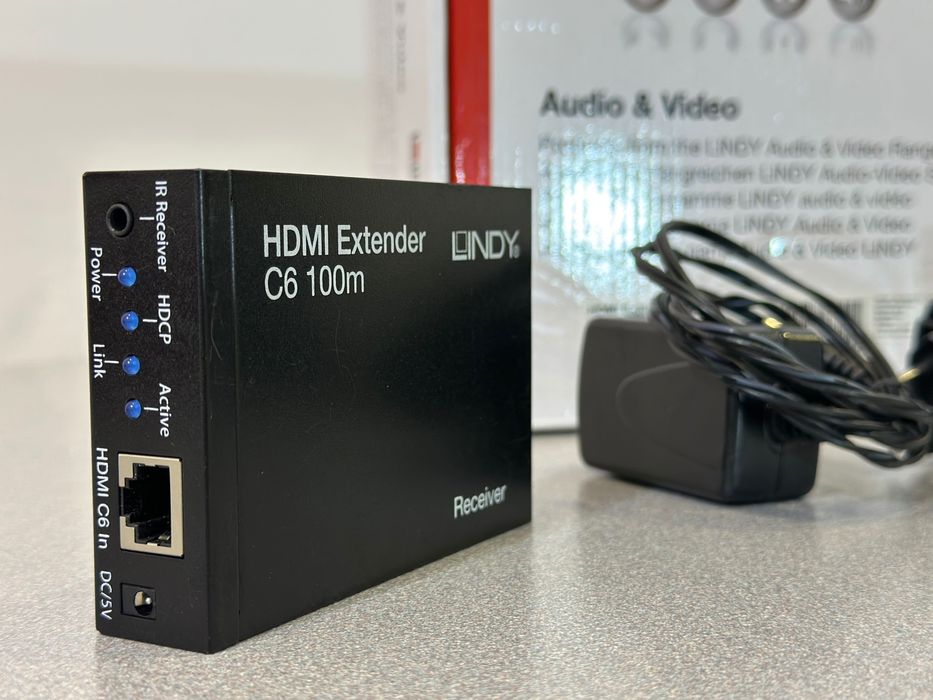 Vendo extensor de sinal de vídeo Lindy C6 HDMI HDBaseT Extender