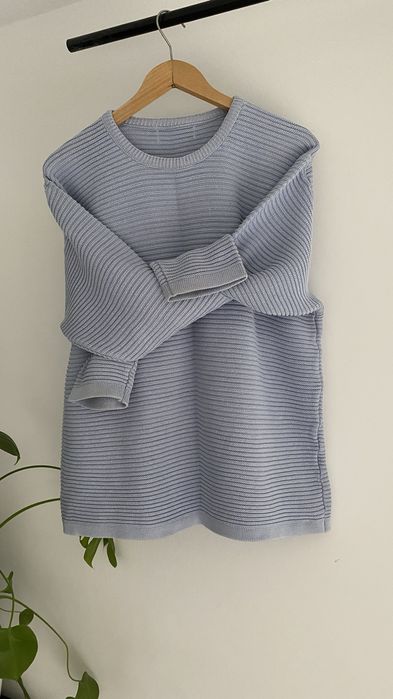 Niebieski sweter Blue baby 38/M -42/XL 50% bawelna  oversize