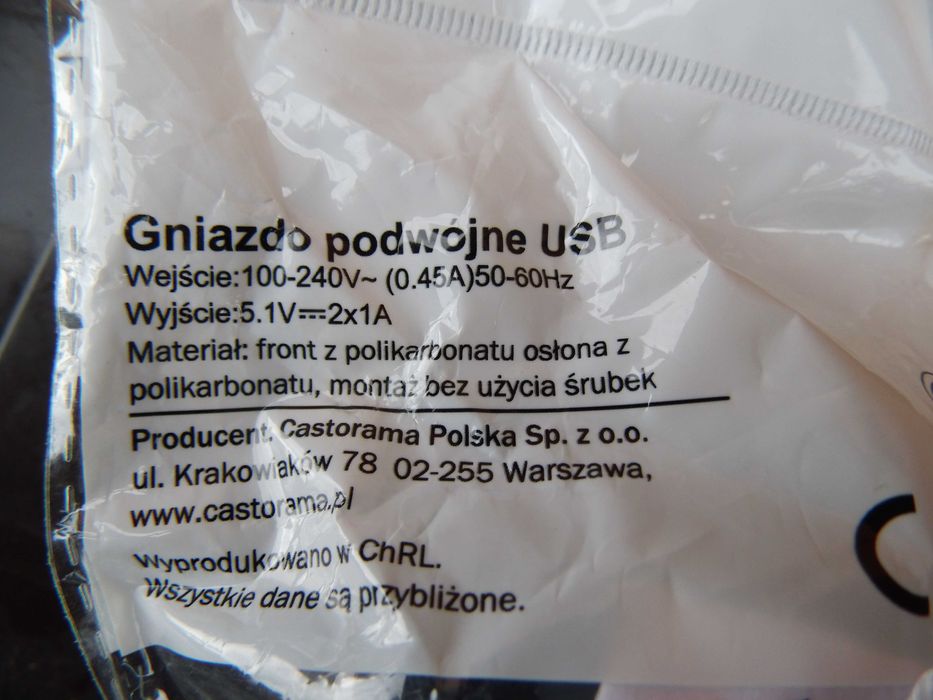 Gniazdo podwójne USB 5.1 V