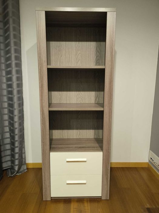 Estante Paris Carvalho Cinza/Branco - Lourini