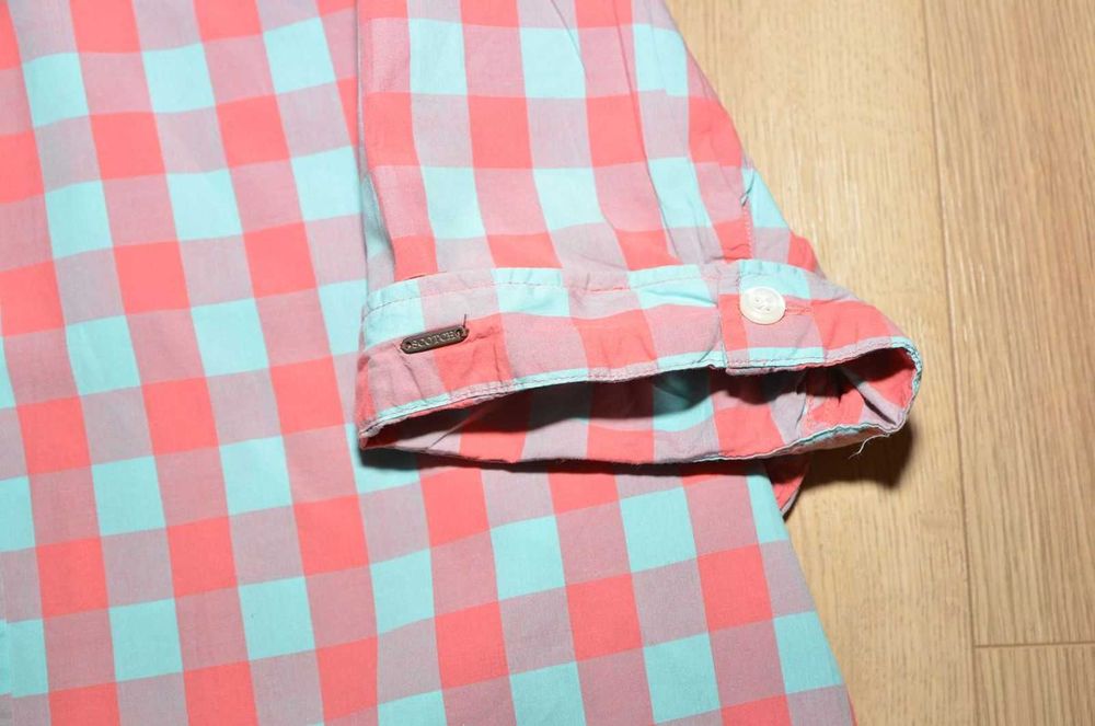 Koszula w kratkę kratę Scotch Soda turkusowa r. S