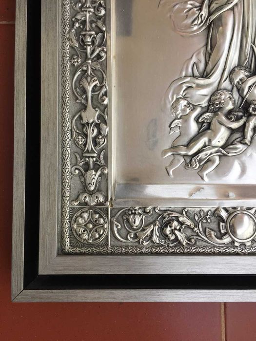 Quadro antigo chapa metal N. S. da Conceição