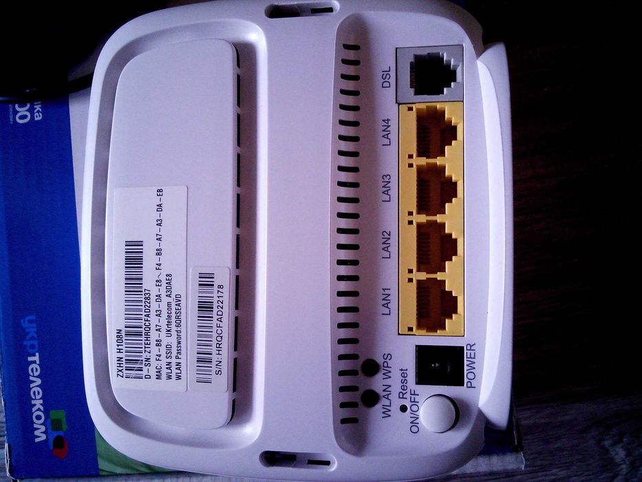 Adsl  модем ZTE (12 вольт).