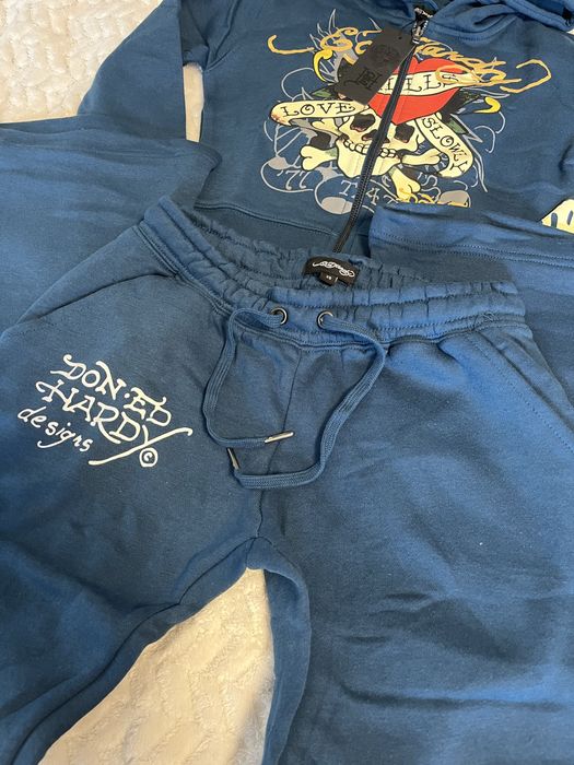 Ed hardy granatowy komplet dresowy secik dresy bluza swag baddie y2k