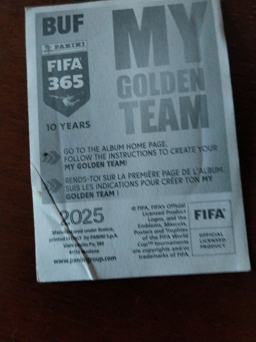 Cromo de Gianluigi Buffon