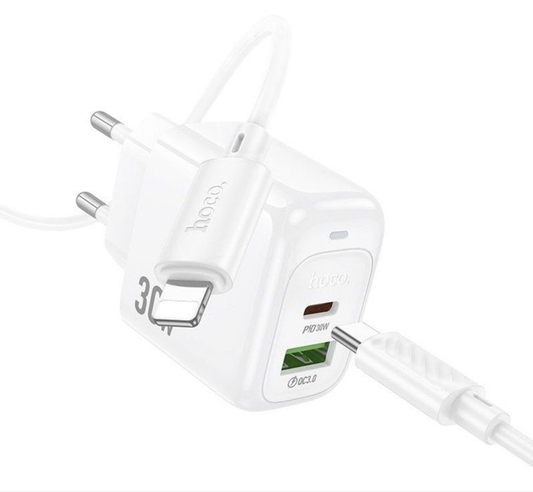 Швидка Зарядка iPhone 30W USB + Type-C / Hoco CS55A Type-C—Lligtning