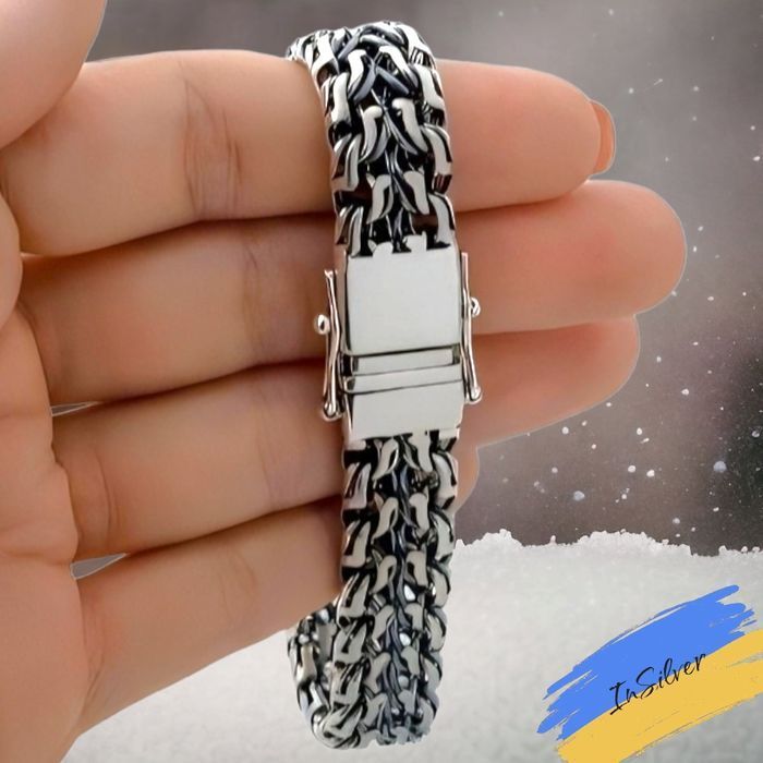 Срібний браслет 50г чоловічий, мужской серебряный браслет 925