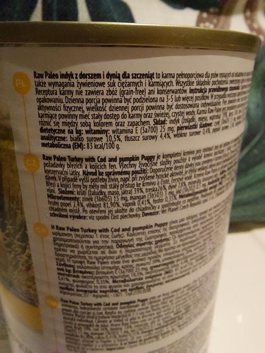 2 puszki dla szczeniaka 400g - RAW Paleo i Dolina Noteci