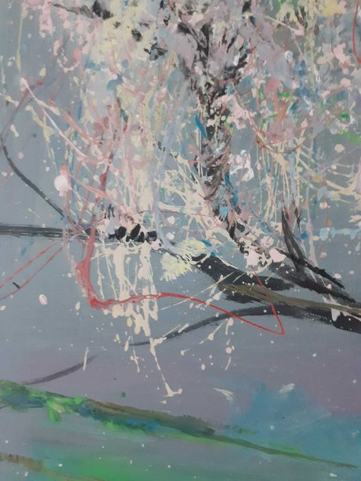 "Kwiat magnolii" 50/50 cm akr/pl Miron Dowganicz.