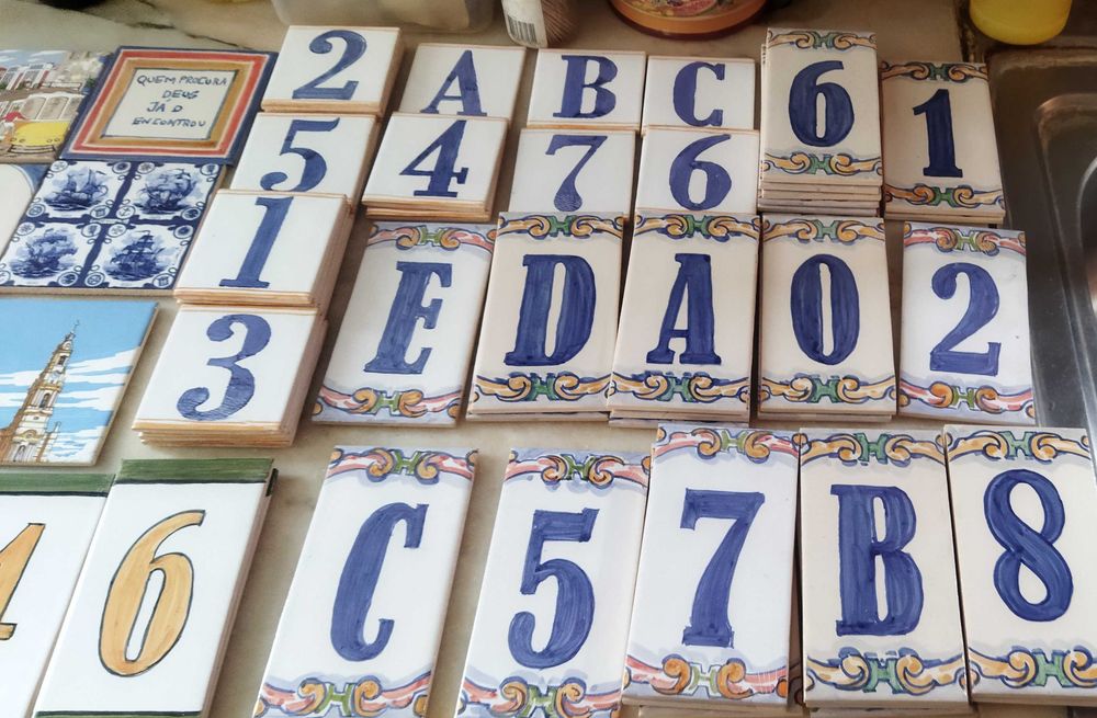 azulejos Vários letras números