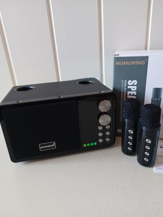 Karaoke box, zestaw do karaoke z mikrofonami na bluetooth mumuwind