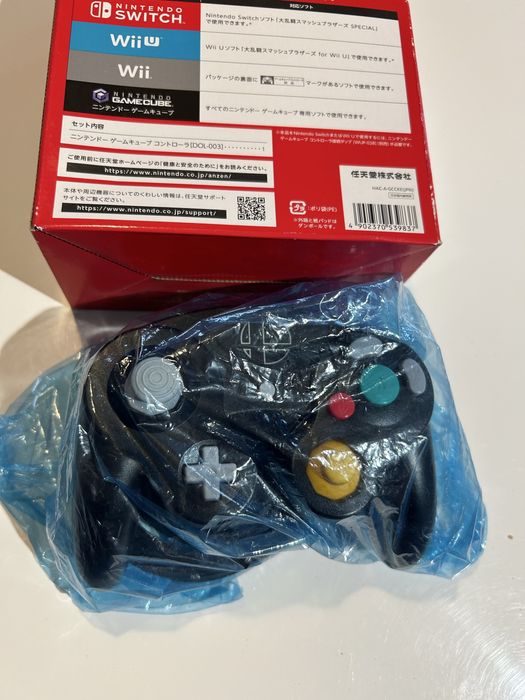 Nintendo GameCube Controller Super Smash Bros Black JPN Oryginał BOX